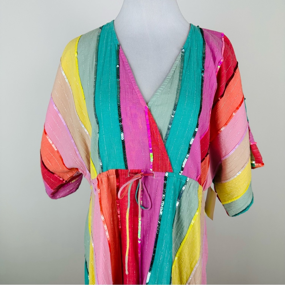 Sundress Deva Multi Stripe Sequin Resort Wear Sum… - image 2